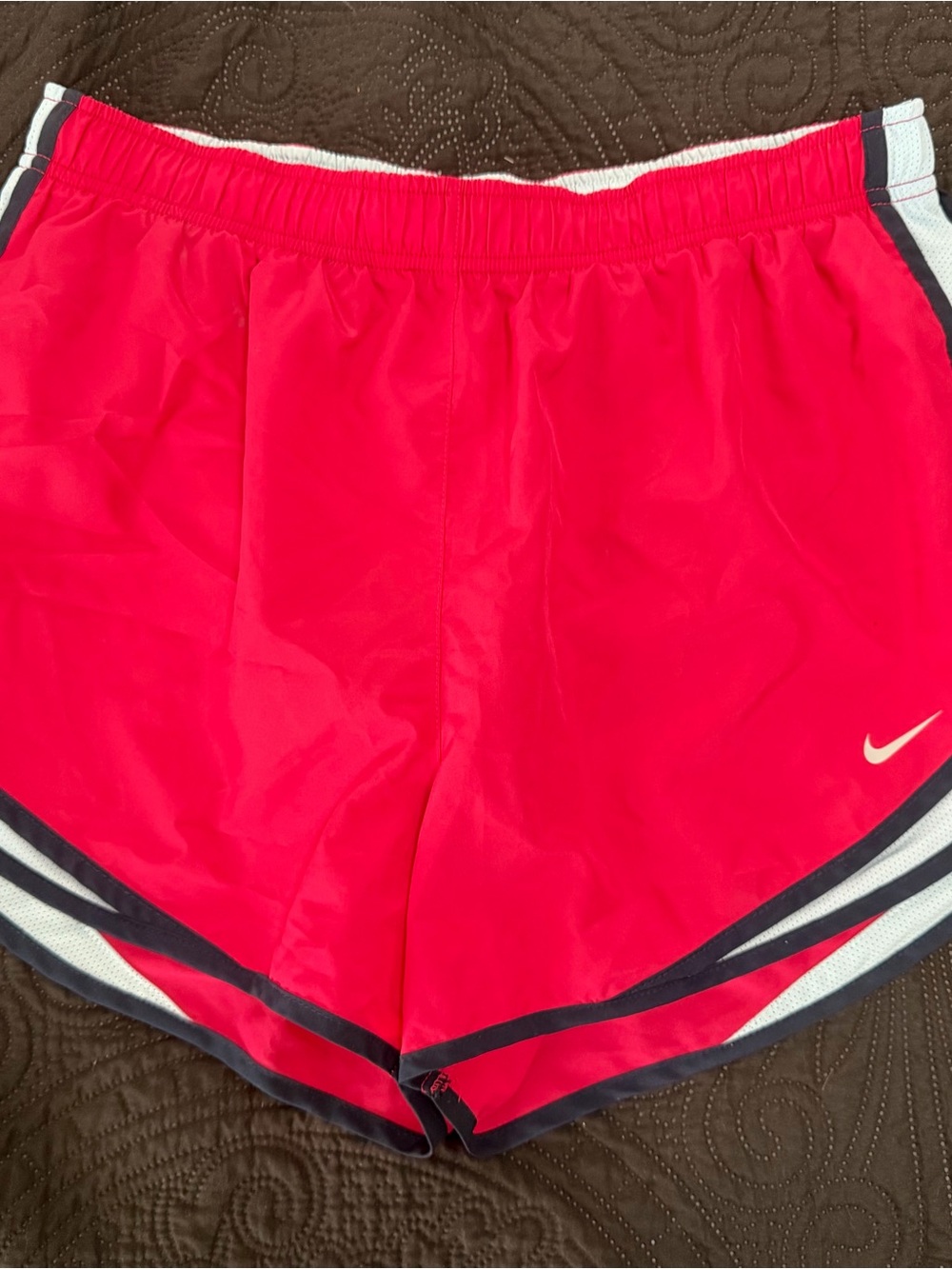 Nike Women’s Bright Pink Athletic Running Shorts with Black & White Trim